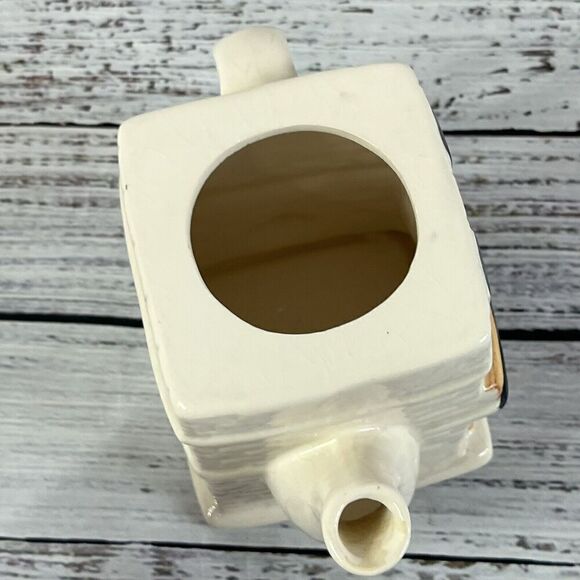 Vintage Ceramic Bakery House Village Novelty Figurine Tea Pot w Lid 7" - Picture 9 of 12